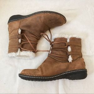 UGG // Caspia Suede Leather Shearling Short Boot